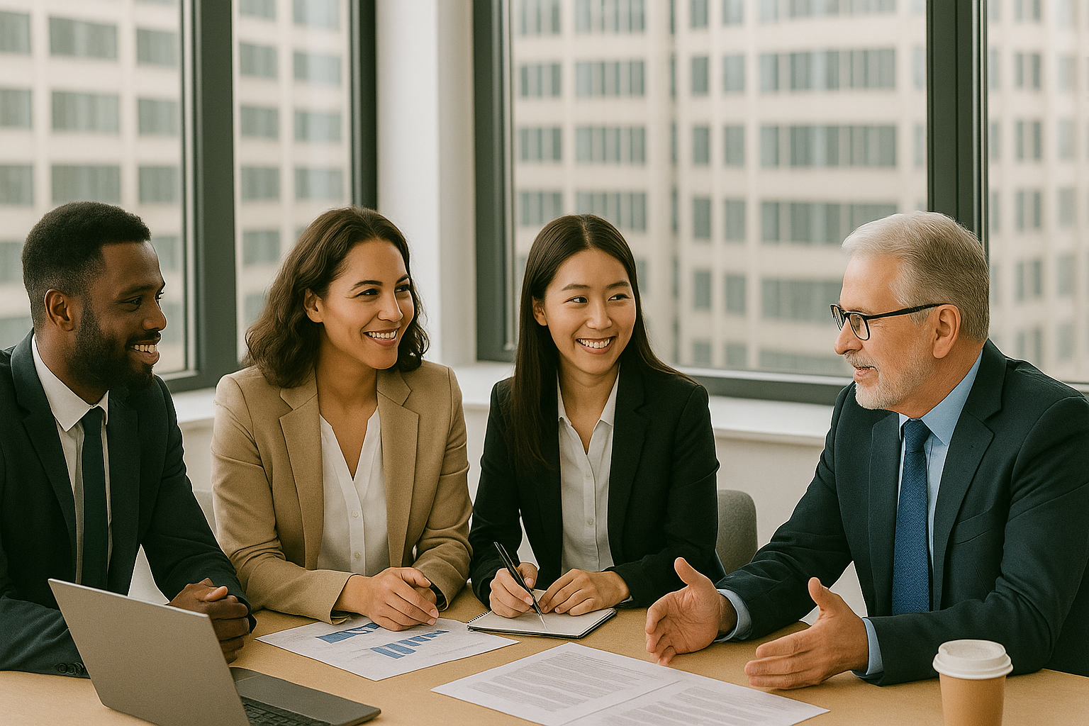 Diverse corporate team in modern office